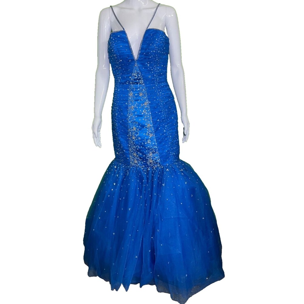 Royal Blue Size 8 Formal The Cool Collection Brand Women's Gown Prom Dress #4324